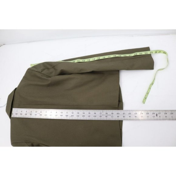 NWT‎ Michael Lo Sordo Crop Blazer Womens 6 One Button Cotton Green peak lapel - Picture 6 of 13
